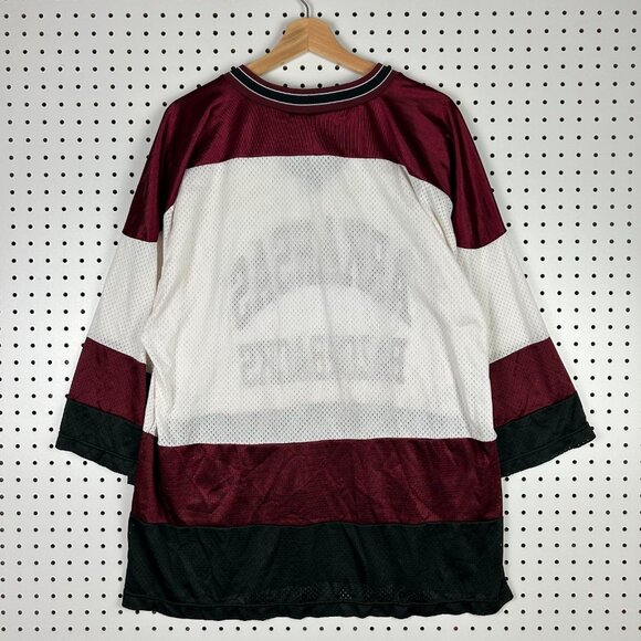 Arkansas Razorbacks Hockey Jersey Large Vintage 90s Mesh Striped NCAA Hogs Y2K - Picture 3 of 5